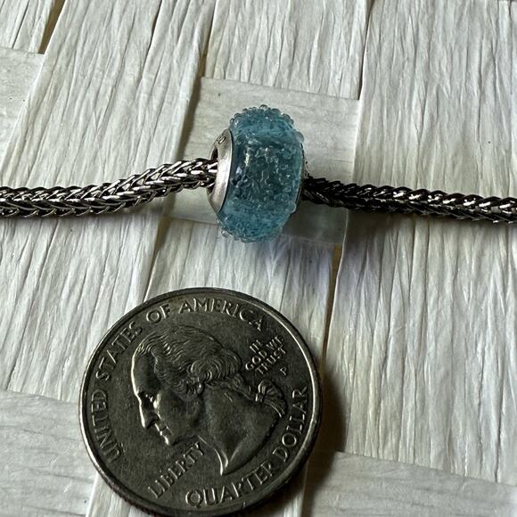 Disney Sterling Silver Murano Glass Charm Bead ONLY "Let It Go" Frozen Italy - Picture 2 of 4